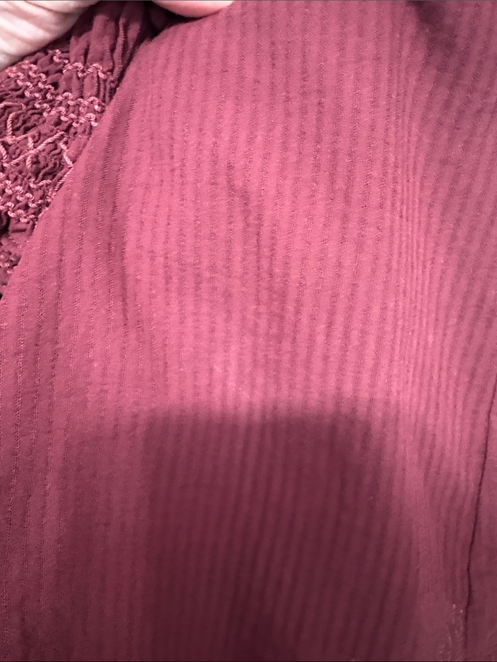 Hill House Home The Vivi Nap Dress Burgundy Shadow Stripe Smocked Cotton Dress S - Picture 7 of 7